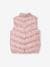 Chaleco acolchado deportivo con capucha retráctil, para niña rosa estampado 