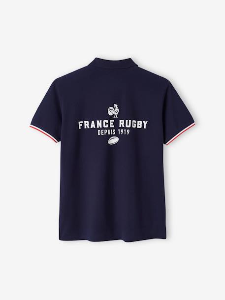 Polo de manga corta France Rugby® para adultos azul marino 