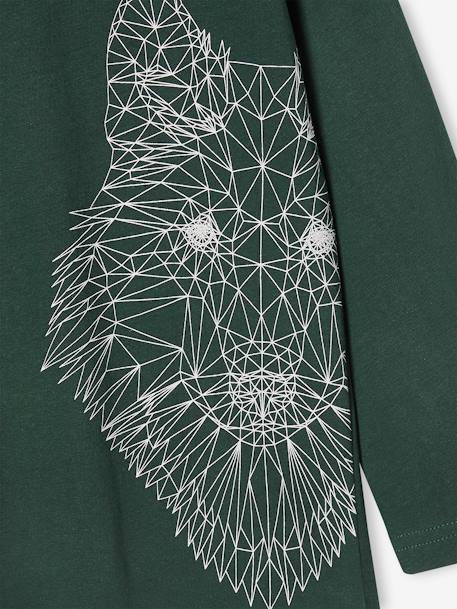 Camiseta con motivo de animal para niño crudo+verde pino 