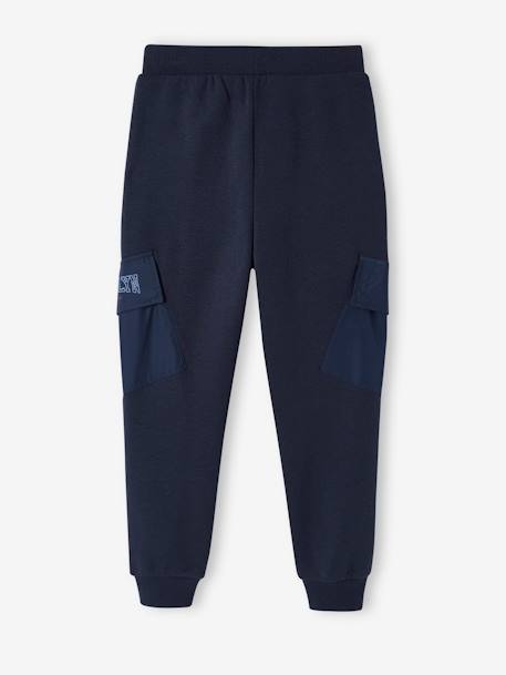 Pantalón jogging de deporte con bolsillos con solapa para niño azul oscuro 