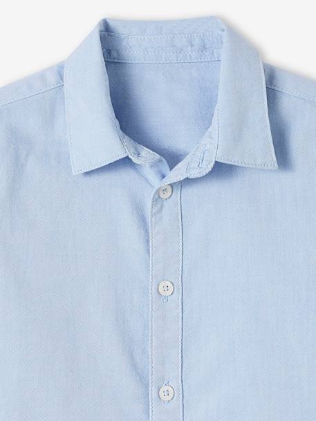 Camisa Oxford para niño azul claro+blanco 
