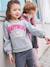 Sudadera deportiva «Happiness» de felpa de rizo y detalles irisados para niña gris jaspeado 