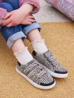 Calzado-Zapatillas deportivas piel fantasía con cierre autoadherente para niña