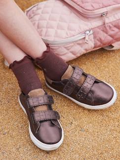 -Zapatillas de piel con cierre autoadherente para niña, especial autonomía
