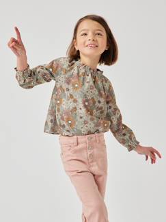 Toda la Selección-Niña-Blusa de pana milrayas con estampado de flores para niña