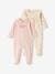 Pack de 2 peleles de interlock para bebé «Dulces sueños» rosa rosa pálido 