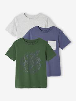 OEKO-TEX®-Niño-Pack de 3 camisetas surtidas de manga corta, para niño