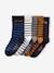 Pack de 5 pares de calcetines a rayas para niño azul oscuro 