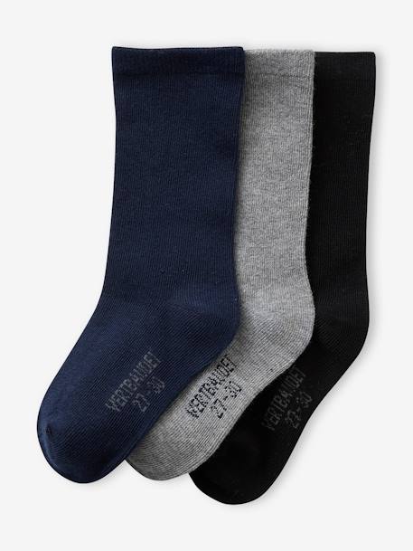 Pack de 3 pares de calcetines sin costuras para niño azul marino 