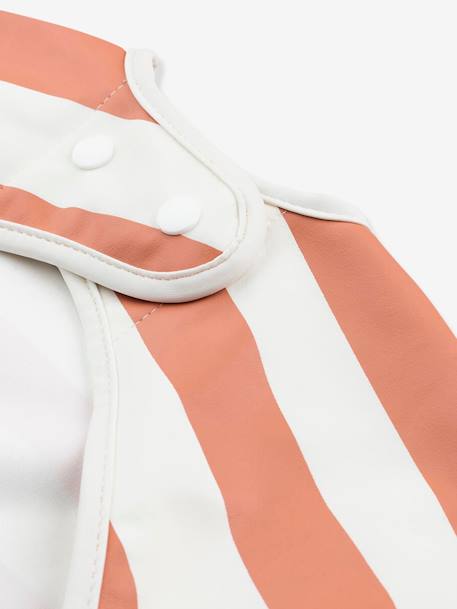 Babero con mangas y bolsillo «Stripes» - DONE BY DEER beige+naranja 