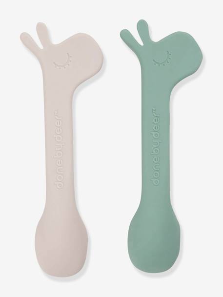 Pack de 2 cucharas de silicona «Lalee» - DONE BY DEER naranja+verde 