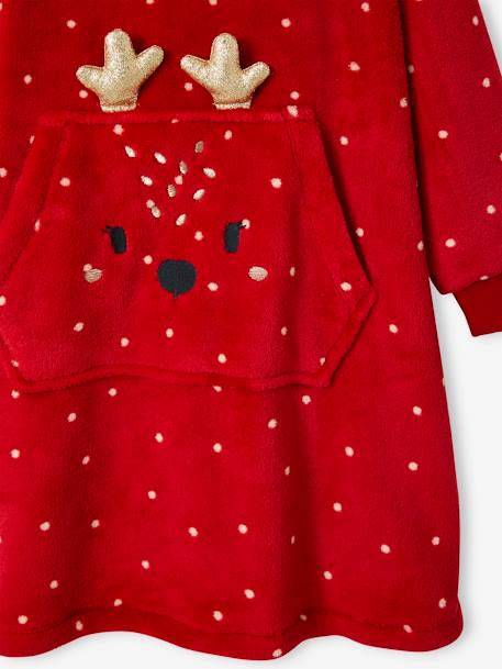 Batamanta a cuadros de terciopelo y polar para niña - «Navidad» rojo -  Vertbaudet