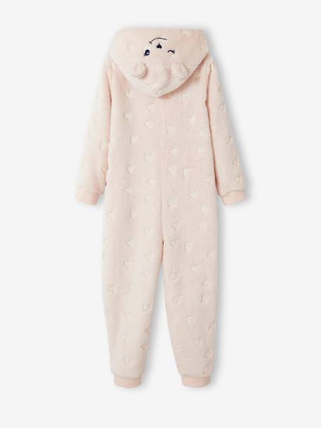 Pijama de oso fosforescente para niña rosa 
