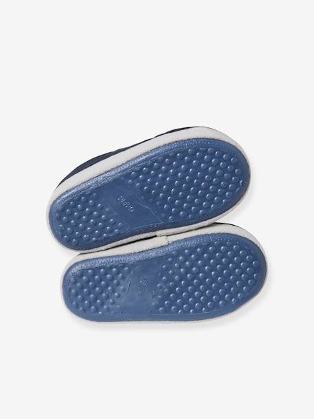 Zapatillas de casa infantiles ajustables de tela acolchada azul 