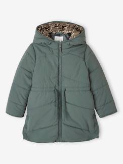 Niña-Abrigos y chaquetas-Cazadoras y chaquetas acolchadas-Chaqueta acolchada larga y ligera con capucha brillante para niña