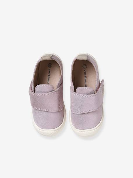 Zapatillas de piel flexible con cierre autoadherente para bebé rosa+rosa estampado 