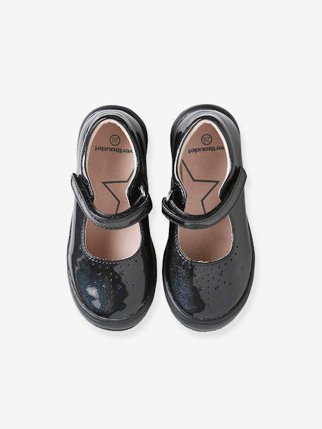Zapatos tipo babies de charol con cierre autoadherente para niña - Colección de maternidad negro 