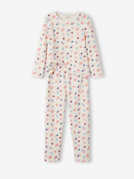 Pack de 2 pijamas de terciopelo con corazones para niña azul marino 