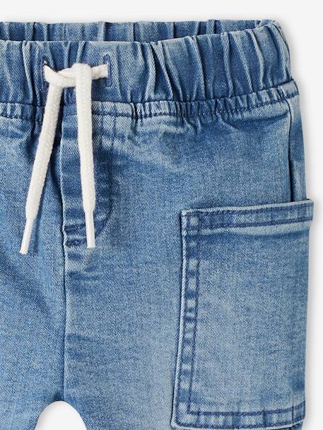 Pantalón de denim con cintura elástica, para bebé AZUL OSCURO LISO+doble stone 
