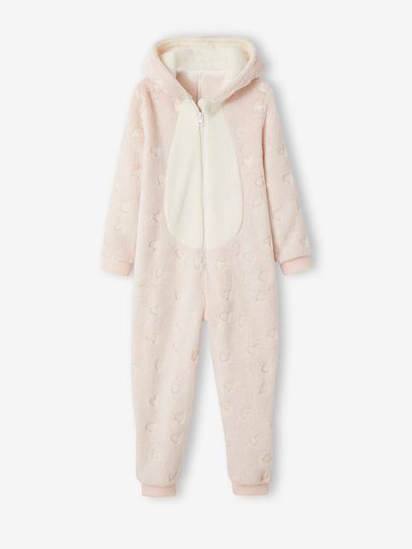 Pijama de oso fosforescente para niña rosa 