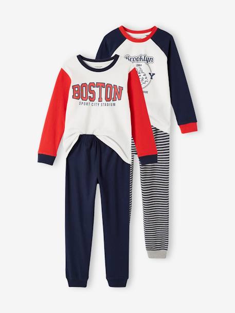 Pack de 2 pijamas «Sport US» para niño azul marino 