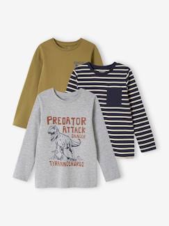 camisetas-Niño-Camisetas y polos-Pack de 3 camisetas de manga larga surtidas, para niño