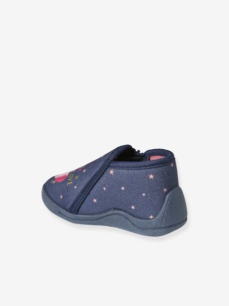 Zapatillas de lona con cremallera para bebé azul 