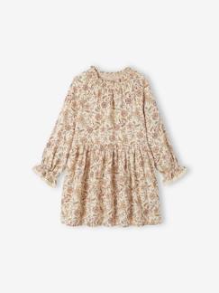 Niña-Vestidos-Vestido con estampado de flores de gasa de algodón para niña