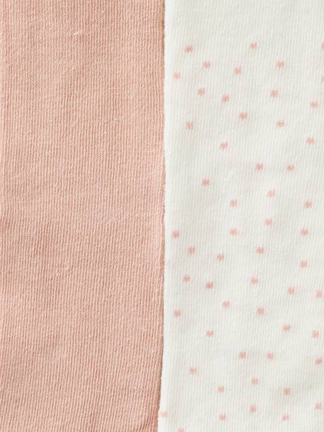 Pack de 2 pares de leotardos con lunares/lisos para bebé niña rosa maquillaje 