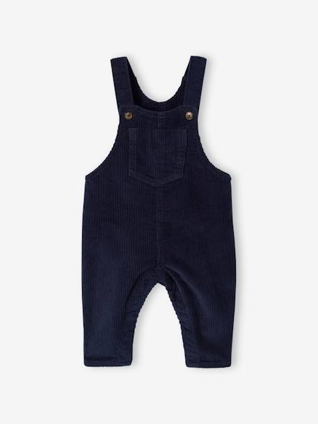Conjunto de 4 prendas para bebé: camiseta + peto + gorra + calcetines azul oscuro 