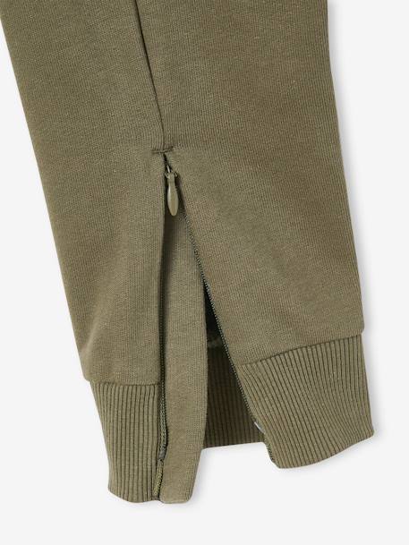 Pantalón jogging deportivo con bajo con cremallera y bolsillos de carpintero para niño liquen 