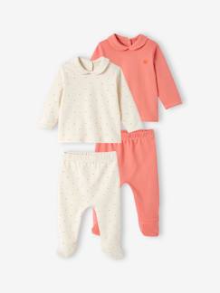 Pijamas y bodies bebé-Pack de 2 peleles de interlock «Corazón» para bebé