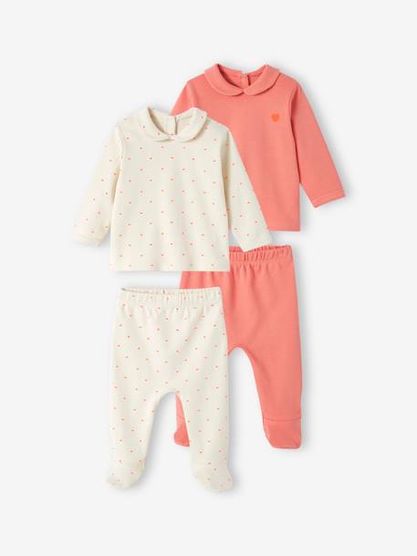 Pijamas y bodies bebé-Bebé-Pack de 2 peleles de interlock «Corazón» para bebé