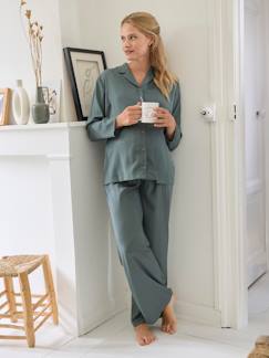 Ropa Premamá-Pijamas y homewear embarazo-Conjunto para embarazo y lactancia: 2 pijamas de satén de 2 prendas