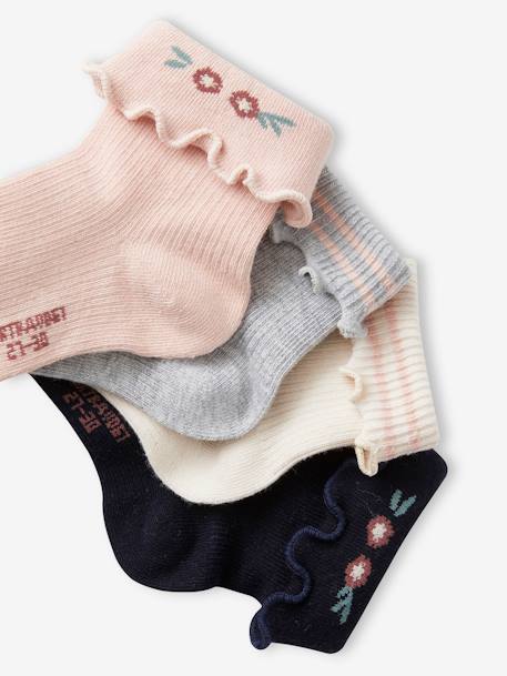 Pack de 4 pares de calcetines fantasía para niña crudo 