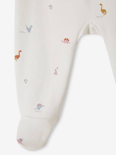 Pack de 2 pijamas de interlock para bebé «Dinosaurio» arcilla 