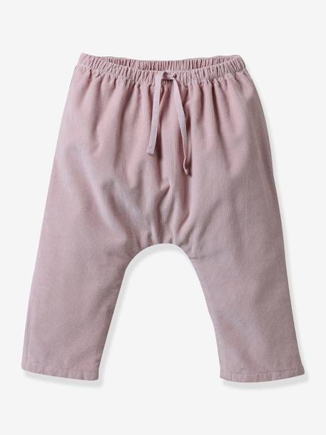 Pantalón árabe de pana para bebé - Cyrillus rosa viejo 