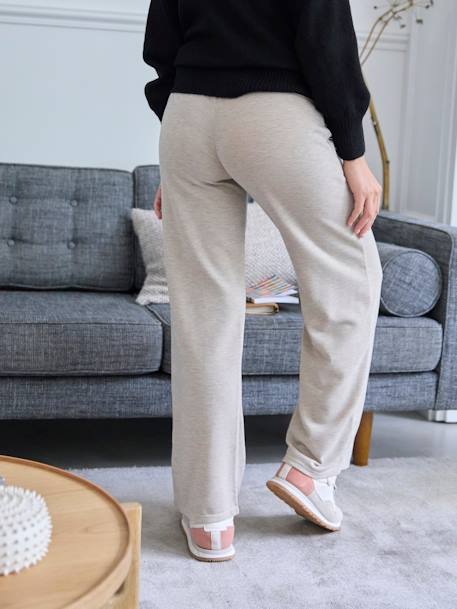 Pantalón ancho para embarazo con banda gris oscuro 
