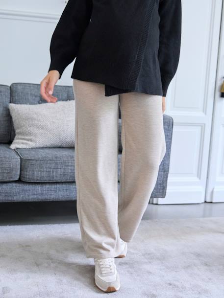 Pantalón ancho para embarazo con banda gris oscuro 