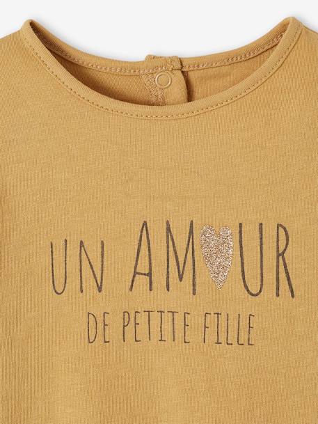 Camiseta personalizable para bebé bronce+crudo 