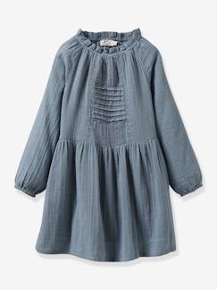 Niña-Vestidos-Vestido de gasa de algodón para niña - Cyrillus