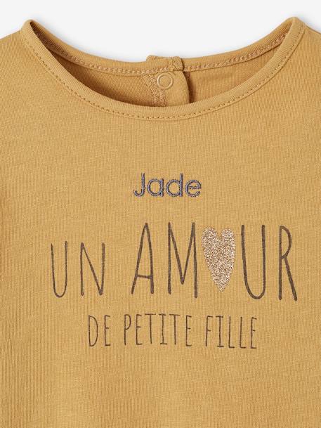 Camiseta personalizable para bebé bronce+crudo 