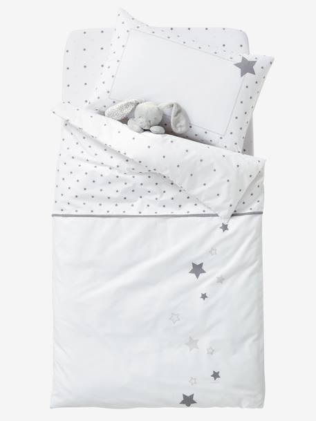 Funda de almohada para bebé Lluvia de estrellas Blanco/estrellas 