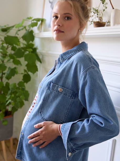 Camisa vaquera para embarazo y lactancia denim natural 