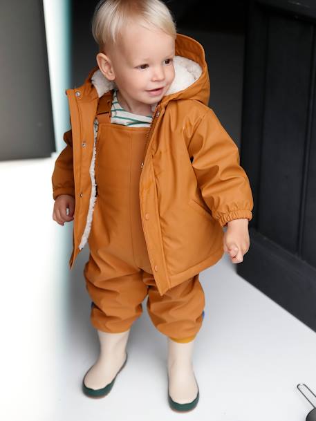 Abrigo y pantalón para la lluvia bebé caramelo 
