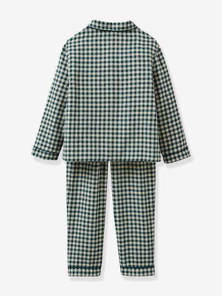 Pijama clásico vichy para niño - CYRILLUS cuadros verde 
