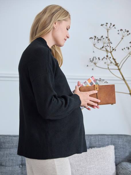 Jersey con doble capa para embarazo y lactancia negro 