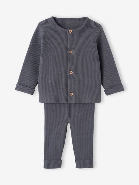 Conjuntos-Bebé-Pantalones, vaqueros -Conjunto unisex de punto tricot con camiseta y pantalón, bebé