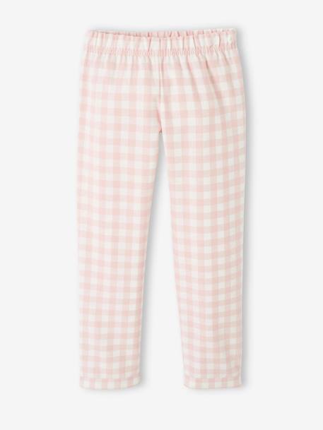 Pijama de punto jersey y franela «Arcoíris» para niña rosa 