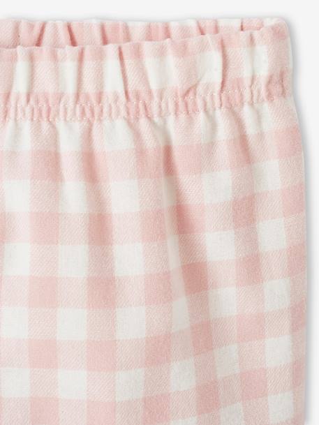 Pijama de punto jersey y franela «Arcoíris» para niña rosa 